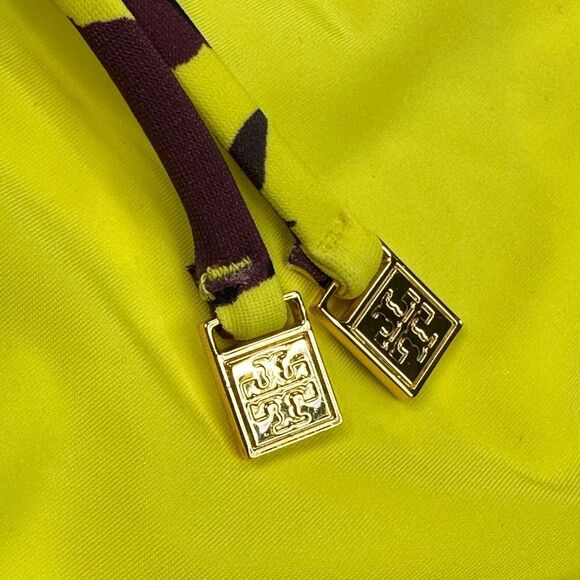 Tory Burch Rayure Fleurie Shadow Printed String Bikini Top - Size Large - Picture 4 of 7